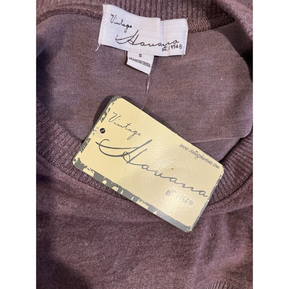 Vintage Havana women Pullover Sweatshirt size Small Wine Brown Soft Brushed Knit - Picture 3 of 4